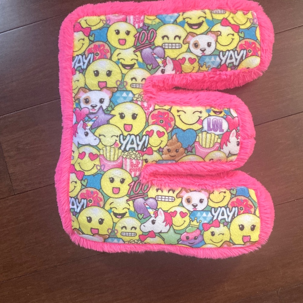 Justice Pink Emoji Plush Letter